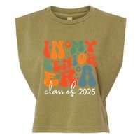 Groovy In My Senior Era Class Of 2025 Cute Graduation Party Garment-Dyed Women's Muscle Tee