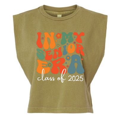 Groovy In My Senior Era Class Of 2025 Cute Graduation Party Garment-Dyed Women's Muscle Tee