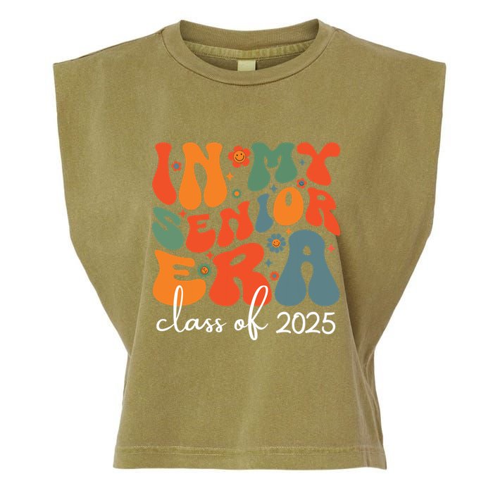 Groovy In My Senior Era Class Of 2025 Cute Graduation Party Garment-Dyed Women's Muscle Tee