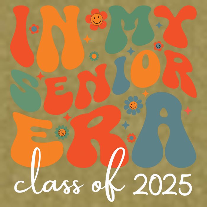Groovy In My Senior Era Class Of 2025 Cute Graduation Party Garment-Dyed Women's Muscle Tee