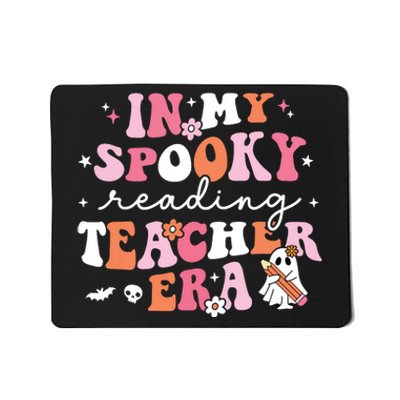 Groovy In My Spooky Reading Teacher Era Cute Ghost Halloween Mousepad