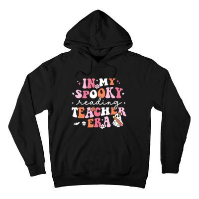 Groovy In My Spooky Reading Teacher Era Cute Ghost Halloween Tall Hoodie