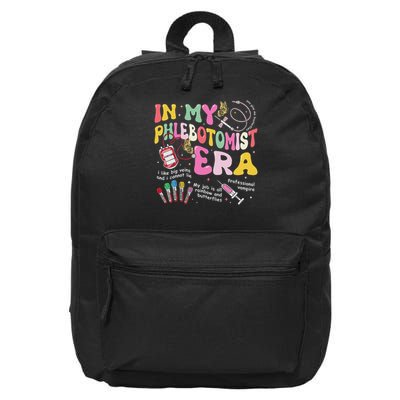Groovy In My Phlebotomist Era Phlebotomy Tech Phleb Nurse 16 in Basic Backpack