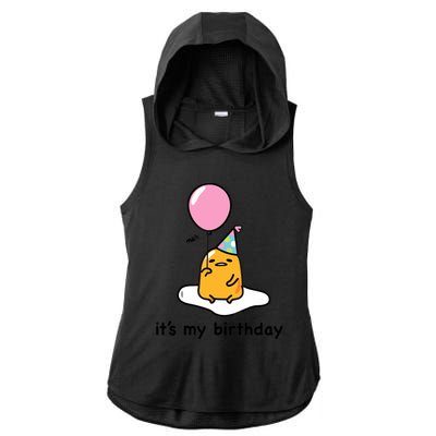 Gudetama It's My Birthday Ladies PosiCharge Tri-Blend Wicking Draft Hoodie Tank