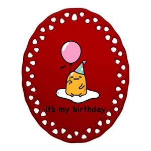 Gudetama It's My Birthday Ceramic Oval Ornament