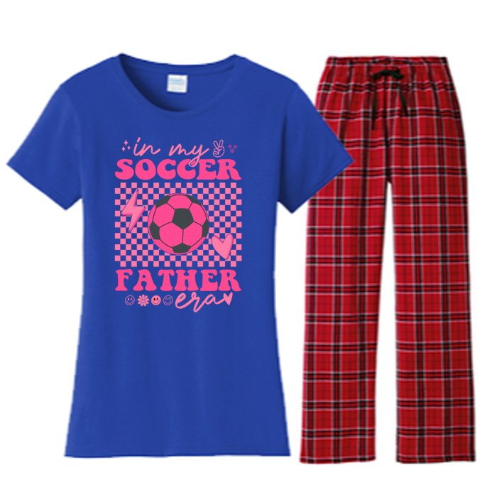 Groovy In My Soccer Father Era Matching Family Cool Gift Women's Flannel Pajama Set