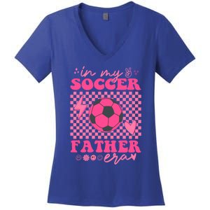 Groovy In My Soccer Father Era Matching Family Cool Gift Women's V-Neck T-Shirt