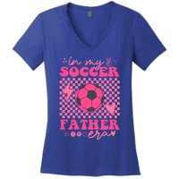 Groovy In My Soccer Father Era Matching Family Cool Gift Women's V-Neck T-Shirt