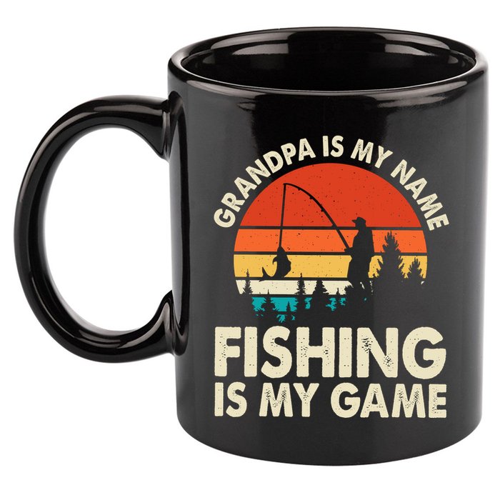 Grandpa Is My Name Fishing Is My Game 11oz C Handle Ceramic Mug