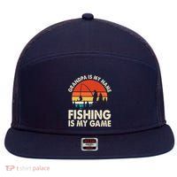 Grandpa Is My Name Fishing Is My Game 7 Panel Mesh Trucker Snapback Hat