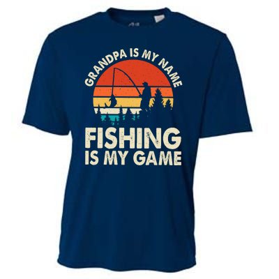 Grandpa Is My Name Fishing Is My Game Cooling Performance Crew T-Shirt