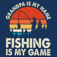 Grandpa Is My Name Fishing Is My Game Drawstring Bag