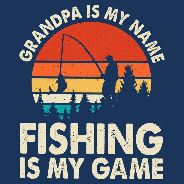 Grandpa Is My Name Fishing Is My Game Drawstring Bag