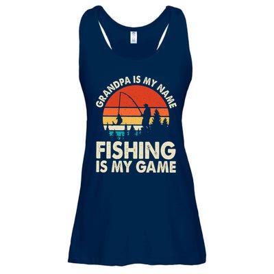 Grandpa Is My Name Fishing Is My Game Ladies Essential Flowy Tank
