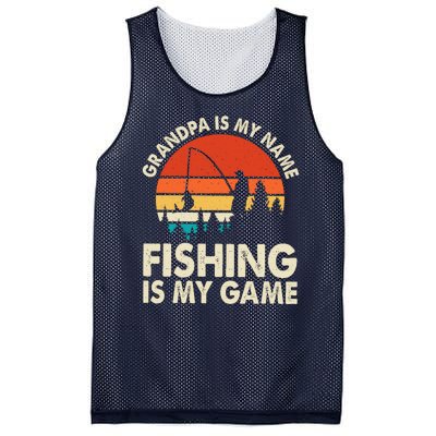 Grandpa Is My Name Fishing Is My Game Mesh Reversible Basketball Jersey Tank