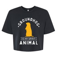 Groundhog Is My Spirit Animal Funny Woodchuck Bella+Canvas Jersey Crop Tee