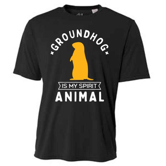 Groundhog Is My Spirit Animal Funny Woodchuck Cooling Performance Crew T-Shirt