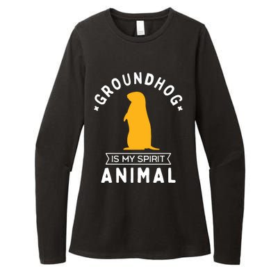 Groundhog Is My Spirit Animal Funny Woodchuck Womens CVC Long Sleeve Shirt