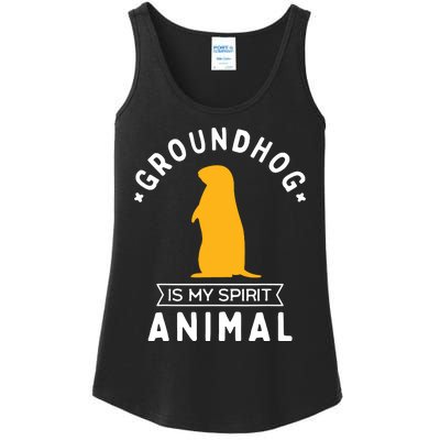 Groundhog Is My Spirit Animal Funny Woodchuck Ladies Essential Tank