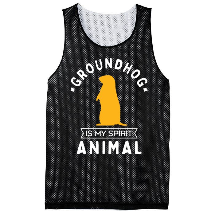 Groundhog Is My Spirit Animal Funny Woodchuck Mesh Reversible Basketball Jersey Tank