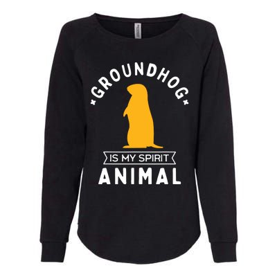 Groundhog Is My Spirit Animal Funny Woodchuck Womens California Wash Sweatshirt