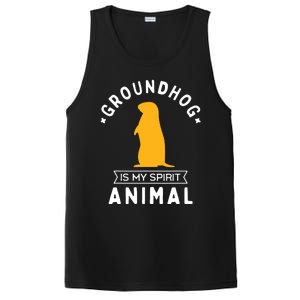 Groundhog Is My Spirit Animal Funny Woodchuck PosiCharge Competitor Tank