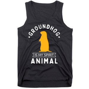 Groundhog Is My Spirit Animal Funny Woodchuck Tank Top