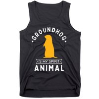 Groundhog Is My Spirit Animal Funny Woodchuck Tank Top