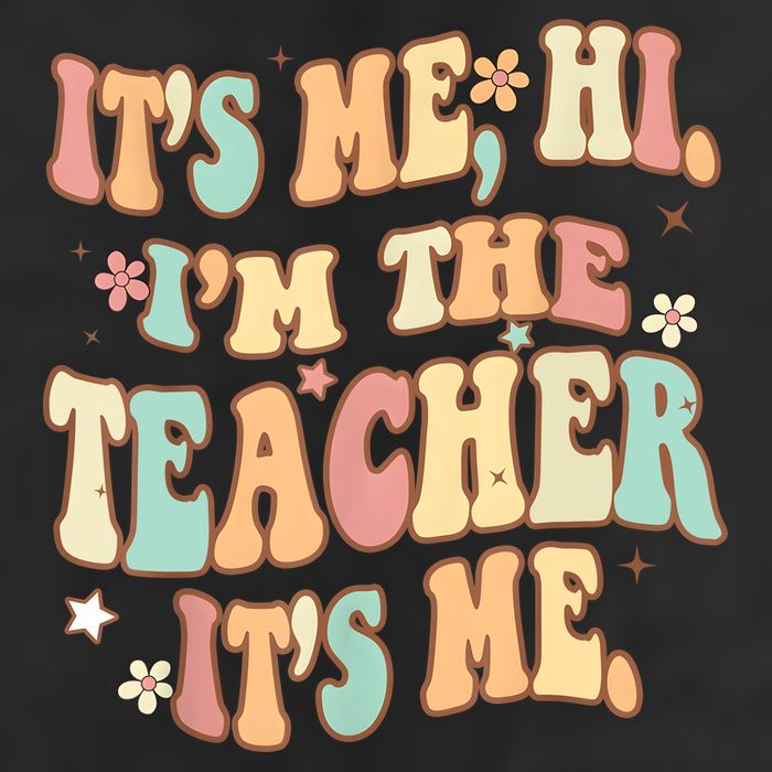 Groovy Its Me Hi Im The Teacher It’s Me Funny Teacher Quote Adult Drive Performance Visor
