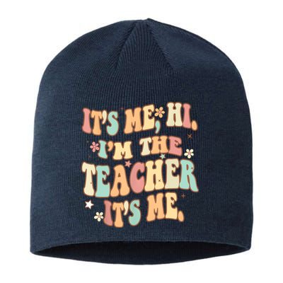 Groovy Its Me Hi Im The Teacher It’s Me Funny Teacher Quote Sustainable Beanie