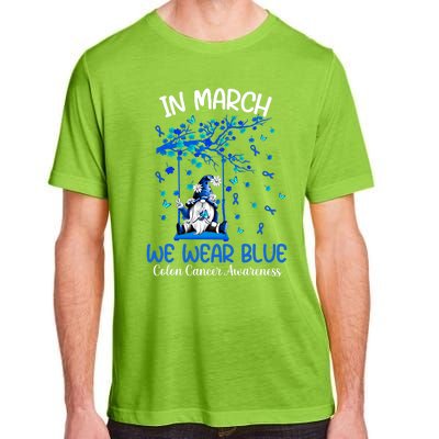 Gnome In March We Wear Blue Clothing Colon Cancer Awareness Cute Gift Adult ChromaSoft Performance T-Shirt