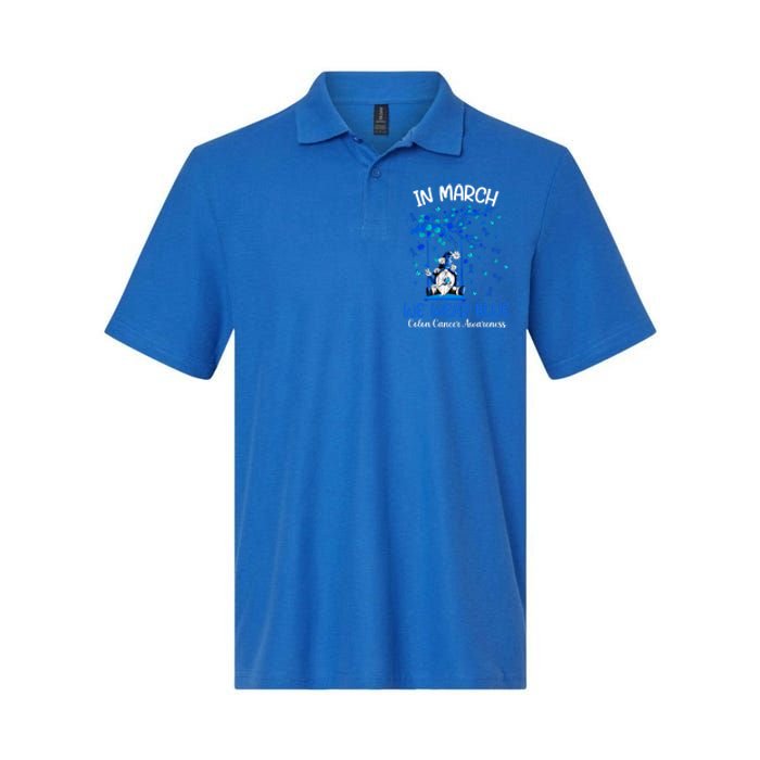 Gnome In March We Wear Blue Clothing Colon Cancer Awareness Cute Gift Softstyle Adult Sport Polo