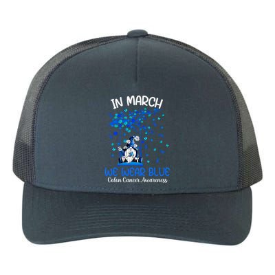 Gnome In March We Wear Blue Clothing Colon Cancer Awareness Cute Gift Yupoong Adult 5-Panel Trucker Hat