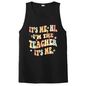 Groovy It's Me Hi I'm The Teacher It's Me Funny Teacher PosiCharge Competitor Tank