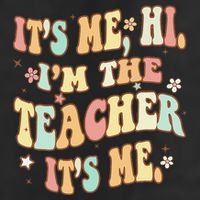 Groovy It's Me Hi I'm The Teacher It's Me Funny Teacher Golf Towel