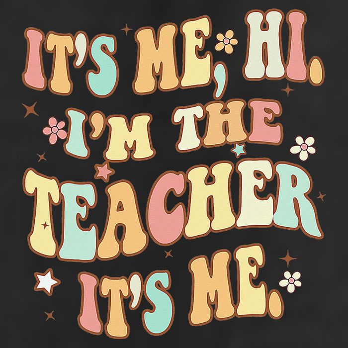 Groovy It's Me Hi I'm The Teacher It's Me Funny Teacher Golf Towel