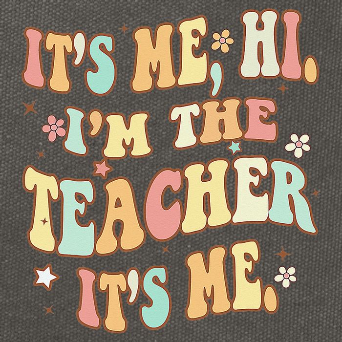 Groovy It's Me Hi I'm The Teacher It's Me Funny Teacher Cotton Canvas Backpack