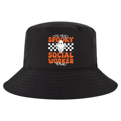 Groovy In My Spooky Social Worker Era Cute Ghost Halloween Cool Comfort Performance Bucket Hat