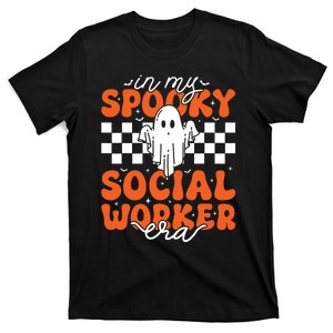 Groovy In My Spooky Social Worker Era Cute Ghost Halloween T-Shirt