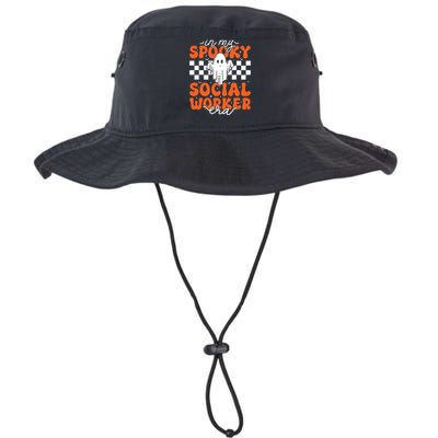 Groovy In My Spooky Social Worker Era Cute Ghost Halloween Legacy Cool Fit Booney Bucket Hat