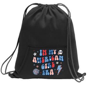 Groovy In My American Girl Era Retro 4th Of July Fourth Gift Sweatshirt Cinch Pack Bag