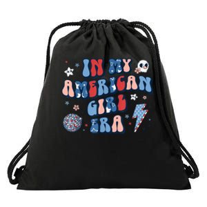 Groovy In My American Girl Era Retro 4th Of July Fourth Gift Drawstring Bag