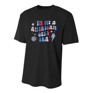 Groovy In My American Girl Era Retro 4th Of July Fourth Gift Youth Performance Sprint T-Shirt