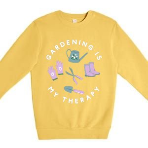 Gardening Is My Therapy Premium Premium Crewneck Sweatshirt