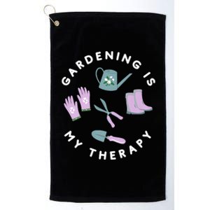 Gardening Is My Therapy Premium Platinum Collection Golf Towel