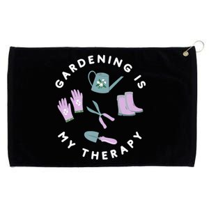 Gardening Is My Therapy Premium Grommeted Golf Towel