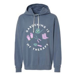 Gardening Is My Therapy Premium Garment-Dyed Fleece Hoodie