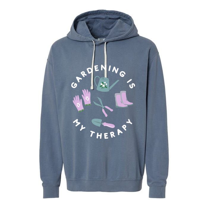 Gardening Is My Therapy Premium Garment-Dyed Fleece Hoodie