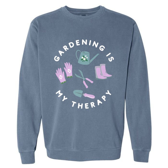 Gardening Is My Therapy Premium Garment-Dyed Sweatshirt