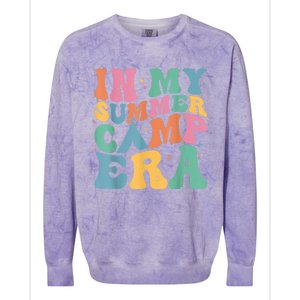 Groovy In My Summer Camp Era Retro Summer Camper Colorblast Crewneck Sweatshirt